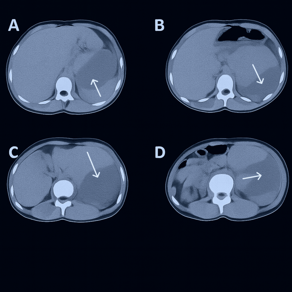 Urografía por TC, vista axial