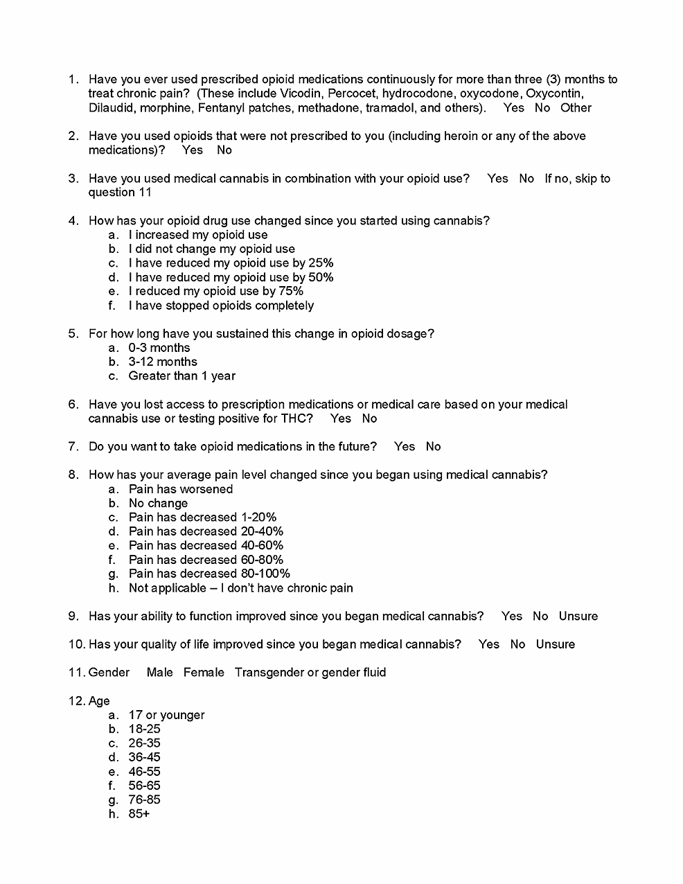 Survey-questionnaire