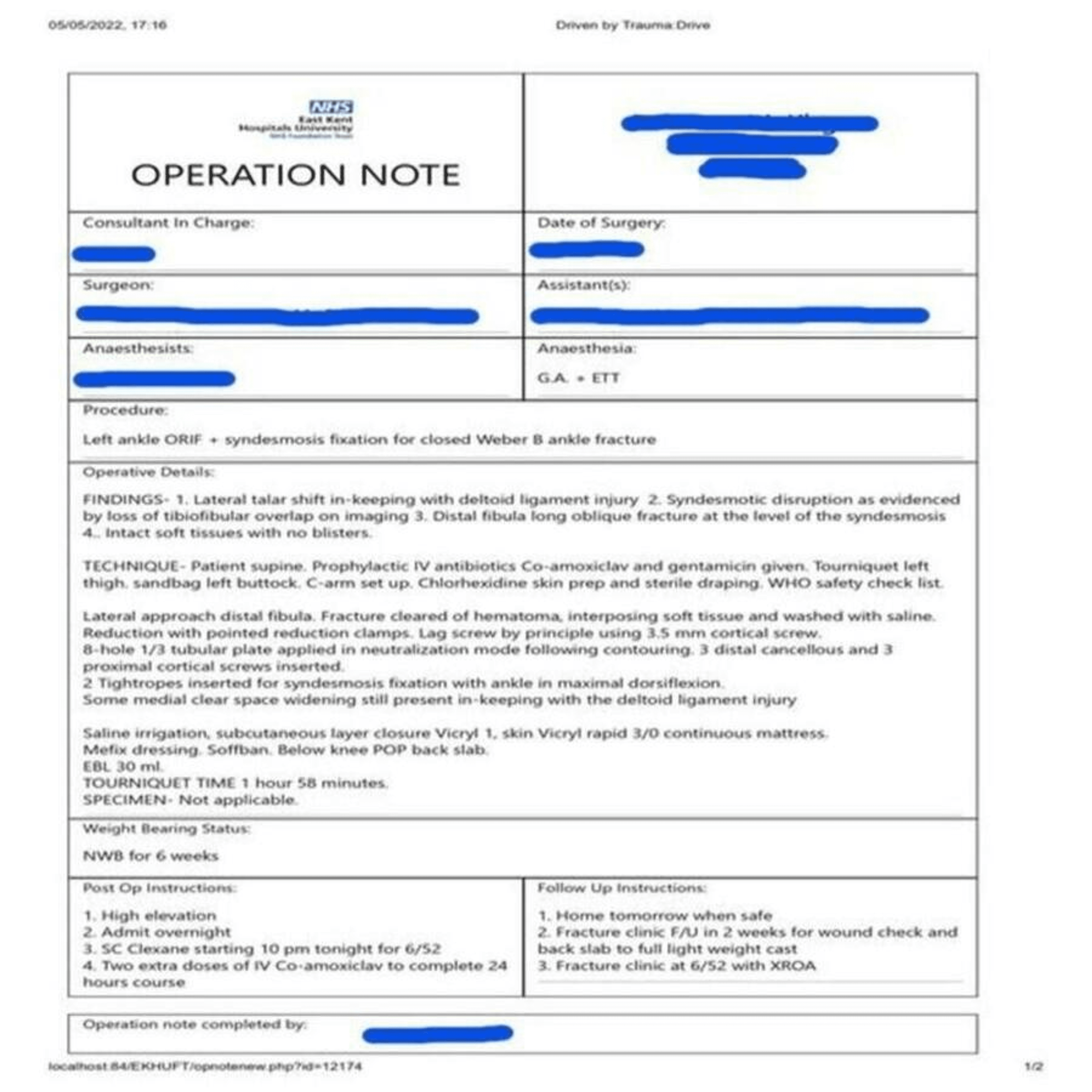Cureus A ClosedLoop Audit for Orthopedic Trauma Operation Notes
