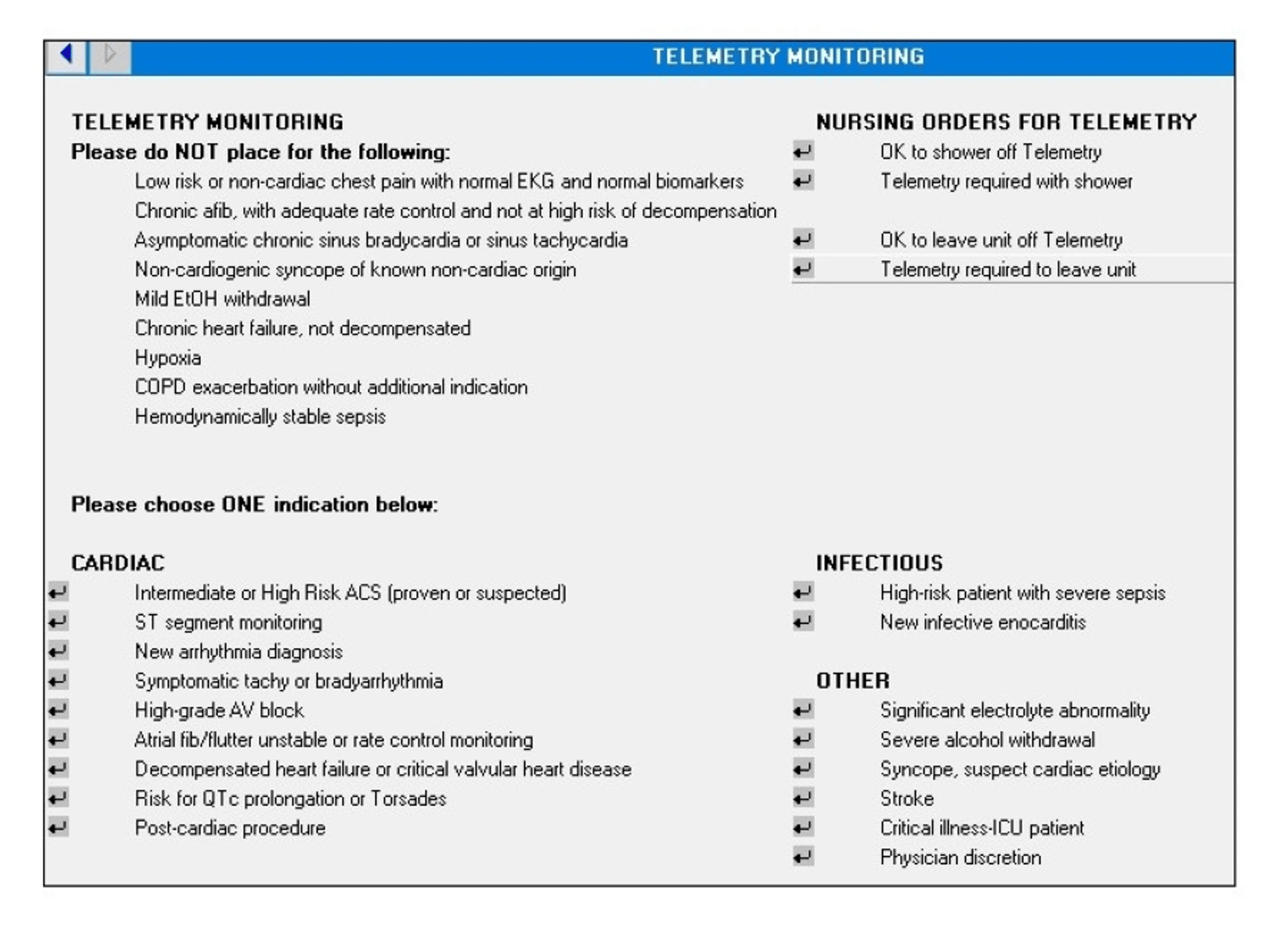 Cureus | Decreasing Inappropriate Telemetry Use via Nursing-Driven  Checklist and Electronic Health Record Order Set