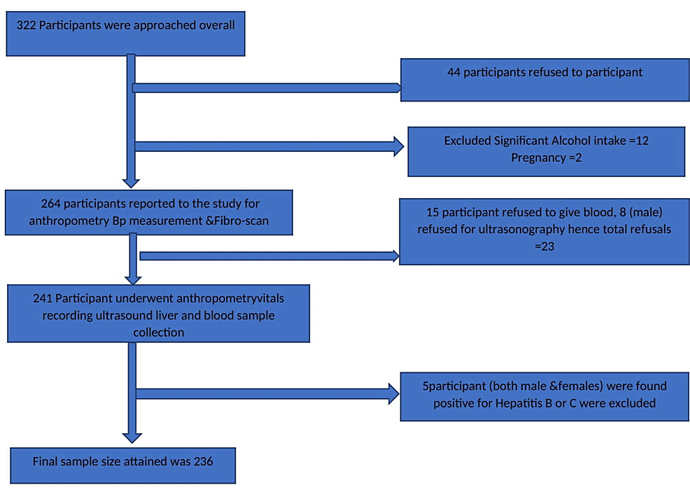 Flow diagram depicting the recruitment of participants and genetic test