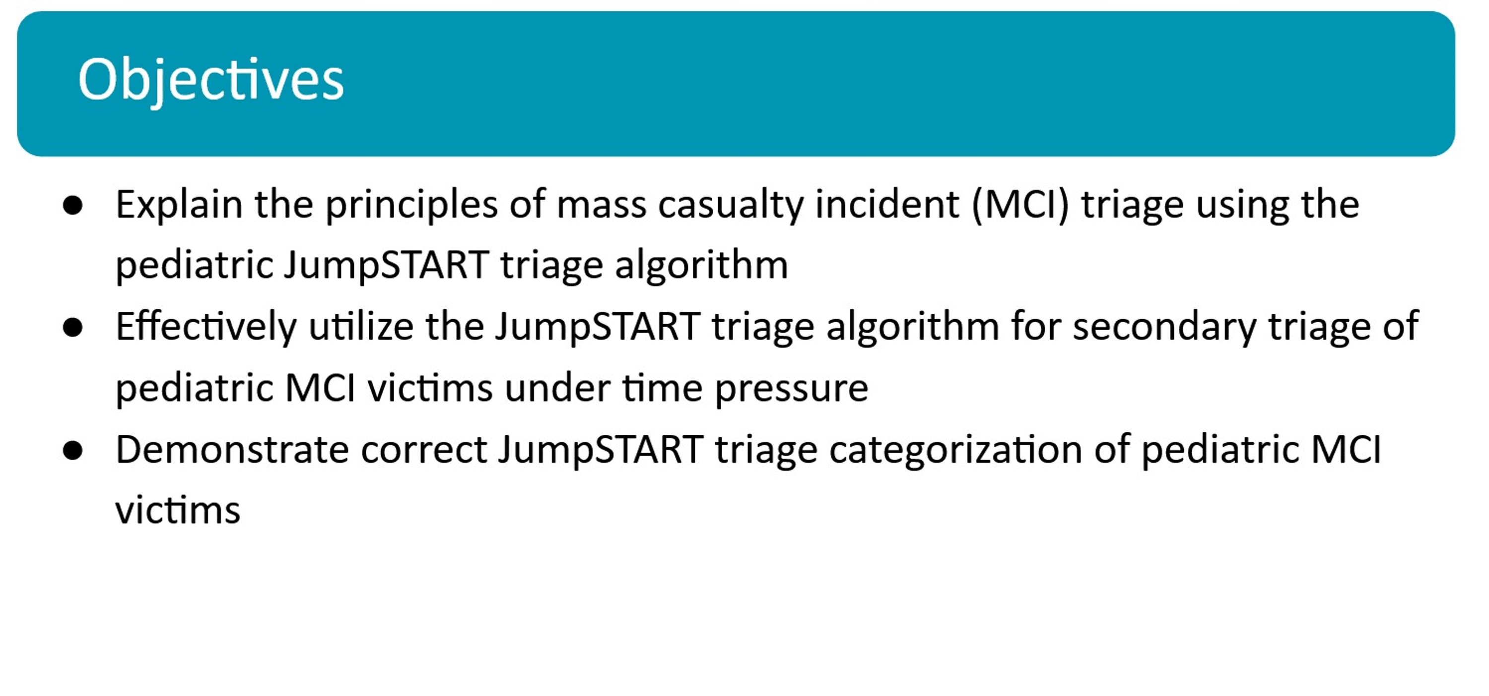 Pediatric Emergency Medicine Didactics and Simulation JumpSTART