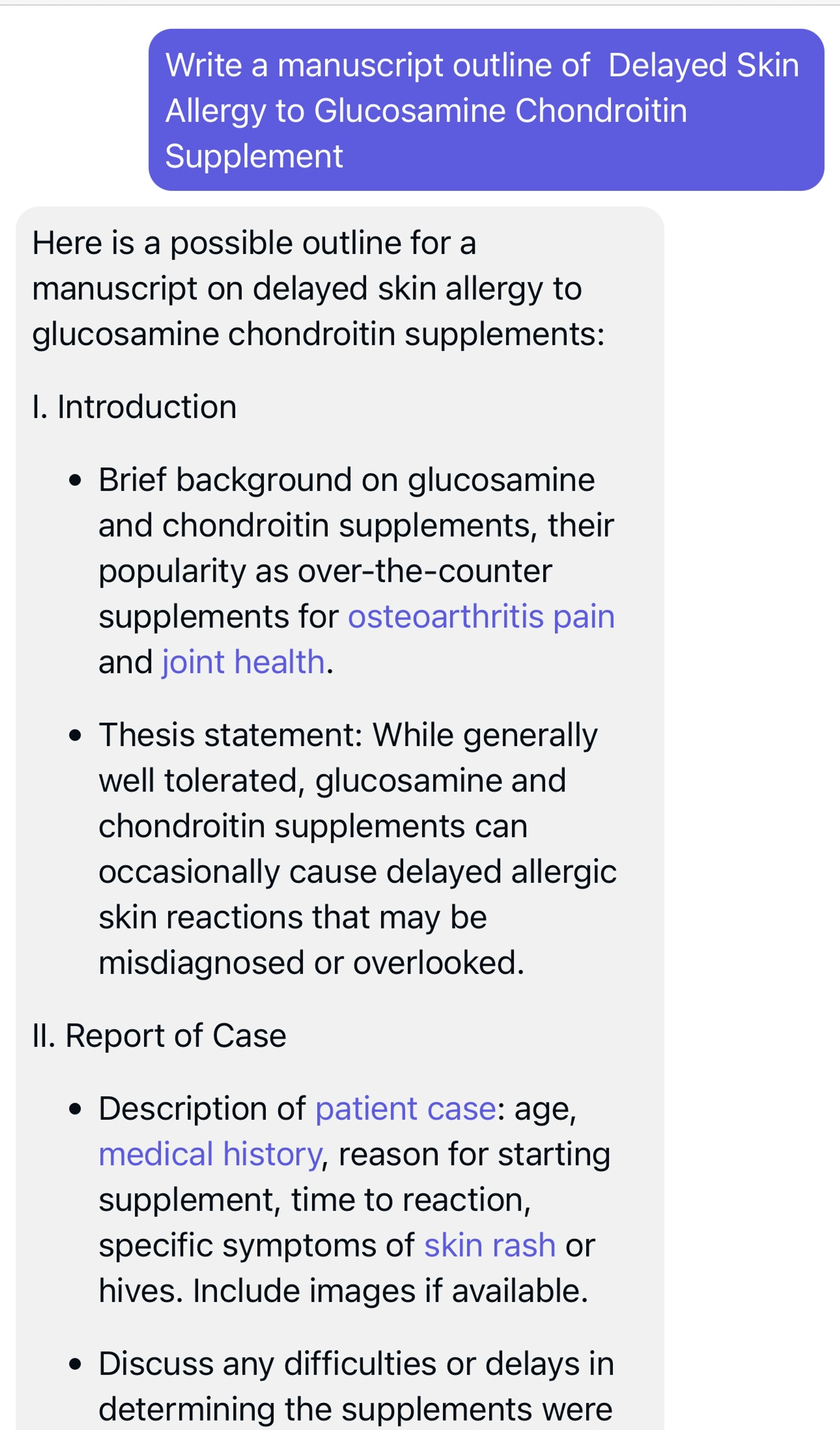 Cureus Delayed Skin Allergy to Glucosamine Chondroitin Supplement