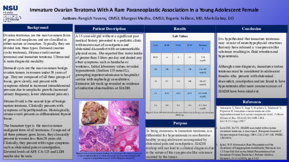 Cureus Immature Ovarian Teratoma And A Rare Paraneoplastic Association 3421