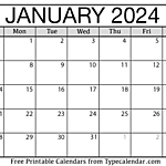 January 2024  Calendar